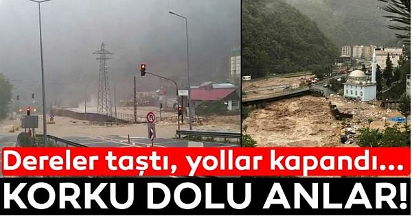 Artvin Borçka'yı sel vurdu... Dereler taştı, yollar kapandı