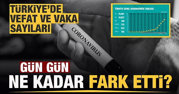 Türkiye'de gün gün koronavirüs vaka ve ölüm sayıları