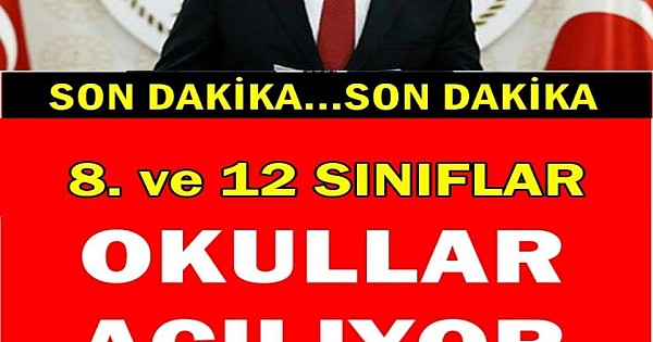  8 ve 12. sınıf öğrenciler için yüz yüze eğitim başlıyor