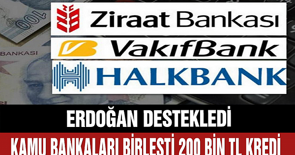 Cumhurbaşkanı onayladı: 3 Kamu bankası birleşti! Vatandaşa 6 ay geri ödemesiz 200 bin lira kredi verilecek!