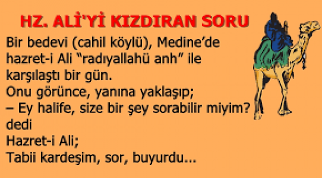 Hz. Ali'yi Kızdıran Soru