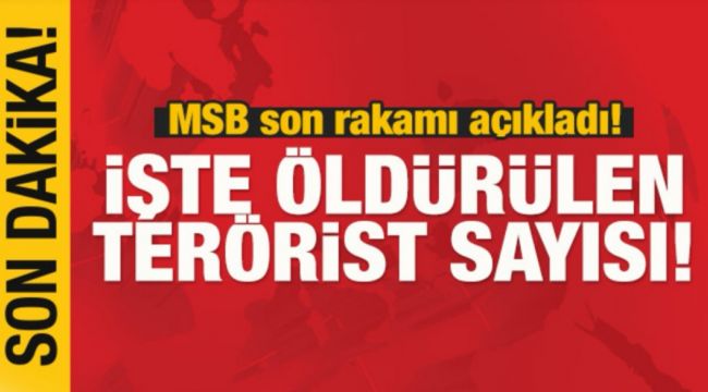 MSB son rakamı açıkladı! İşte öldürülen terörist sayısı