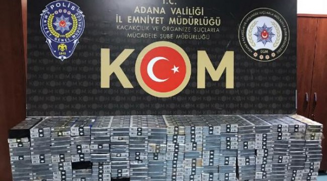 Adana'da piyasa değeri 1 milyon 396 bin 500 lira olan kaçak malzeme ele geçti