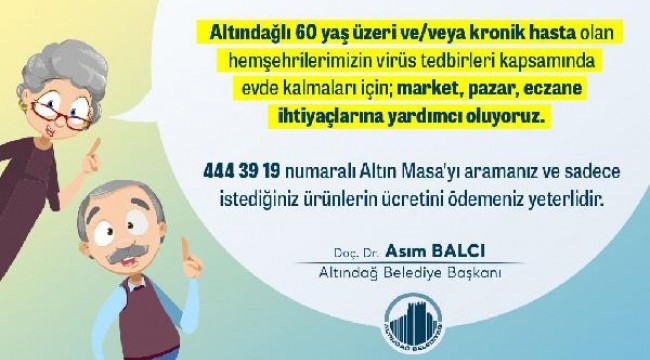 Altındağ'da 60 yaş ve üzeri vatandaşların evine alışveriş hizmeti başlıyor