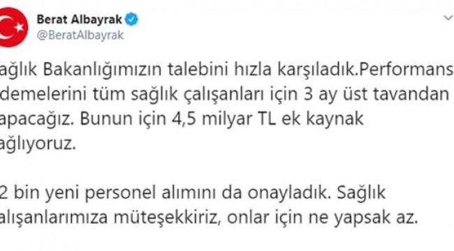 Bakan Albayrak: 32 bin yeni personel alımını onayladık