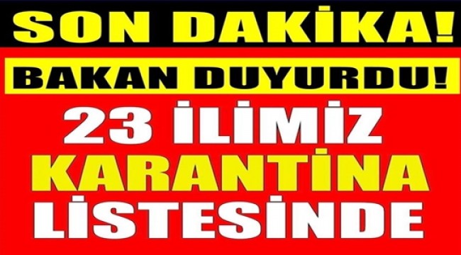 BAKAN DUYURDU!!