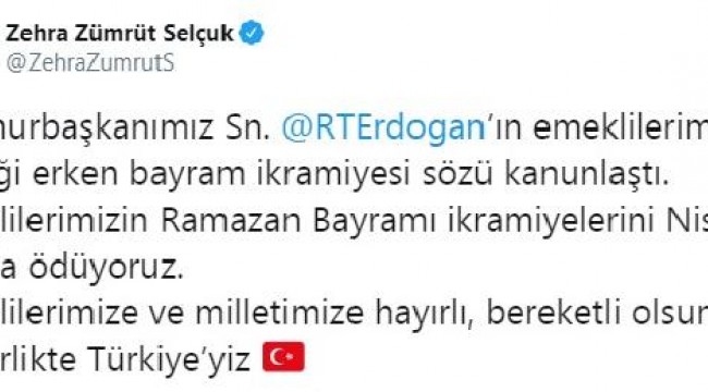 Bakan Selçuk: Artık en düşük emekli aylığı 1500 lira