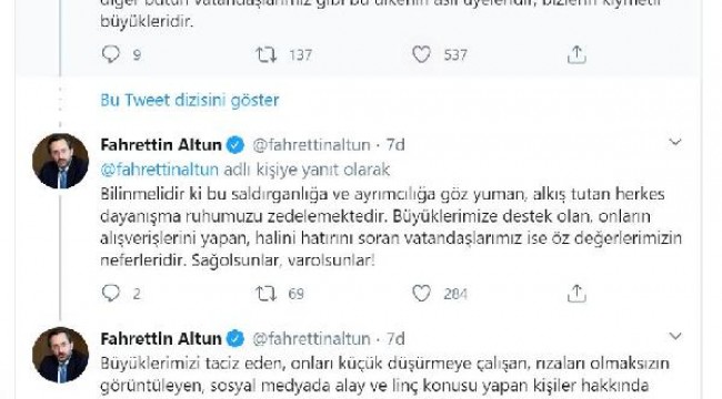 İletişim Başkanı Altun: Büyüklerimizi alay konusu yapanlara yasal işlem yapılmakta