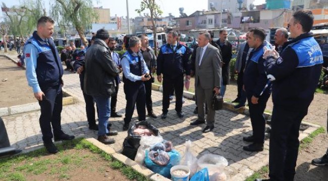 Mersin'de ele geçirilen 91 kilo bozuk et imha edildi