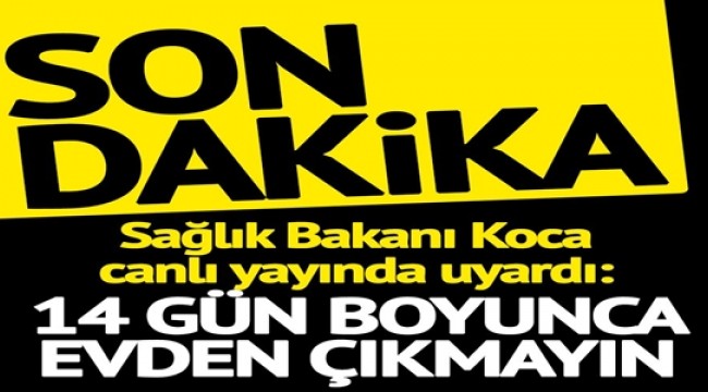 Sağlık Bakanı Koca, Corona ile ilgili son durumu açıkladı ve uyardı 