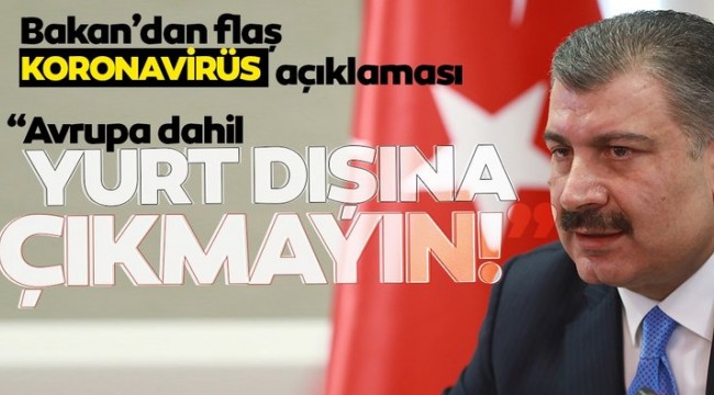 Sağlık Bakanı Koca'dan flaş Koronavirüs açıklaması! İşte son durum