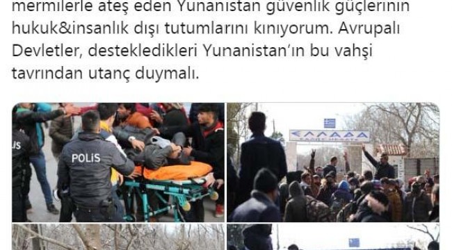 TBMM Başkanı Şentop: Yunan güvenlik güçlerinin tutumunu kınıyorum