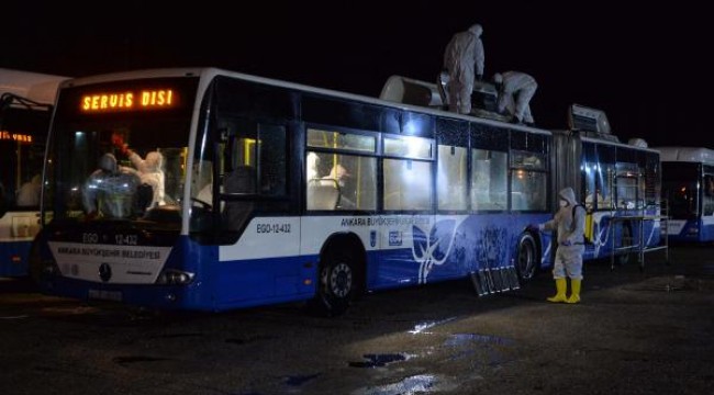 Umreden dönenlerin taşındığı otobüsler, dezenfekte edildi