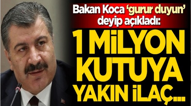 1 milyon kutu ilaç müjdesi