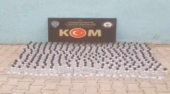 Biga'da 339 adet kaçak dezenfektan ele geçirildi