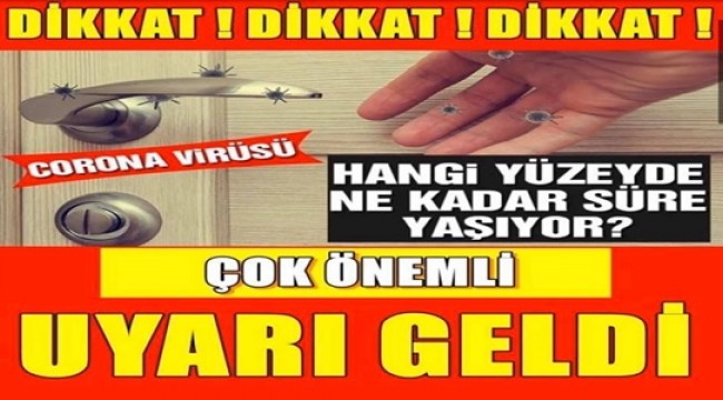 Corona virüsü hangi yüzeyde ne kadar süre yaşıyor?