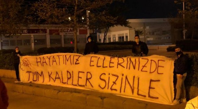 Göztepeli taraftarlardan sağlık çalışanlarına destek