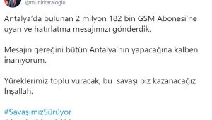 Vali Karaloğlu'ndan 2 milyon 182 bin mesaj