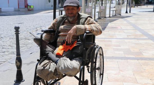 Yasağa rağmen dilenmek için evden çıkan engelli, uyarılıp evine gönderildi