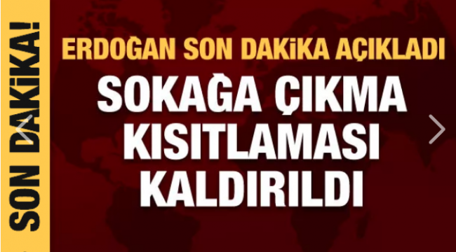 Cumhurbaşkanı Erdoğan'dan son dakika sokağa çıkma kısıtlaması açıklaması