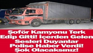 ŞOFÖR KAMYONU TERK EDİP GİTTİ! İÇERİDEN GELEN SESLERİ DUYANLAR KAMYON AÇILDIKTAN SONRA ŞOK OLDU!