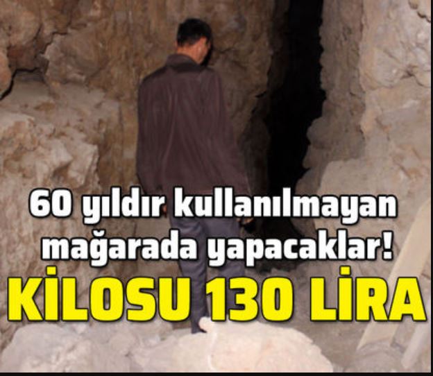 60 yıldır kullanılmayan mağarada yapacaklar! Kilosu 130 lira