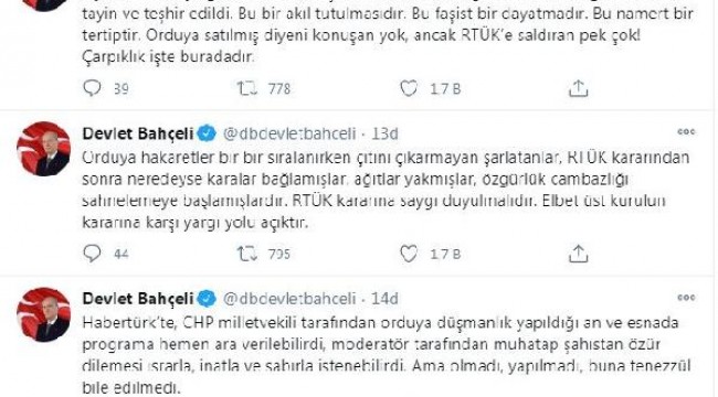 Bahçeli: Orduya 'satılmış' diyen sapkınlığın faili, satılmışlığın figüranıdır