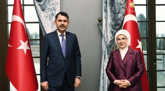 Bakan Kurum, 'Sıfır Atık' projesi ile ilgili Emine Erdoğan'ı ziyaret etti