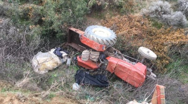 Uçuruma yuvarlanan traktörün sürücüsü öldü