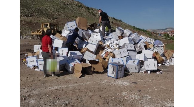 Çorum'da binlerce kaçak tütün ve içki imha edildi