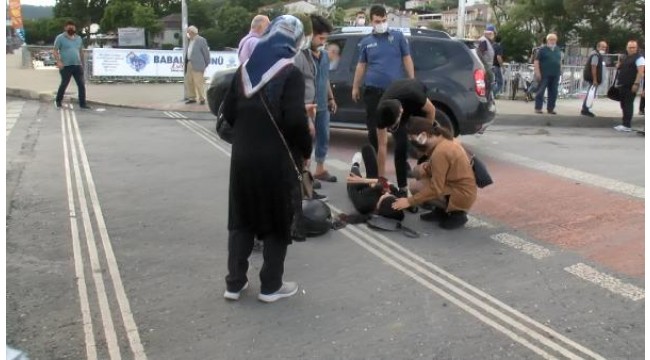 Sarıyer'de otomobille çarpışan motosikletteki 1'i kadın 2 kişi yaralandı