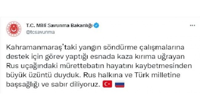 Kahramanmaraş'ta yangın söndürme uçağı düştü: 8 ölü