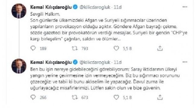 Kılıçdaroğlu: Davul zurna ile uğurlayacağız misafirlerimizi