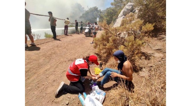 Yangınzedelere Kızılay ekiplerinden mobilize yardım