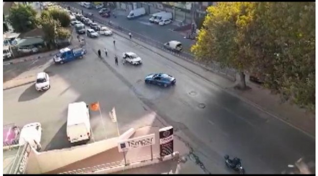 Güngören'de trafiği kapatarak drift yapan magandalar kamerada 