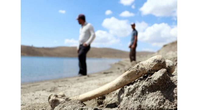 Palandöken Barajı'nın suları çekildi; mezarlar gün yüzüne çıktı